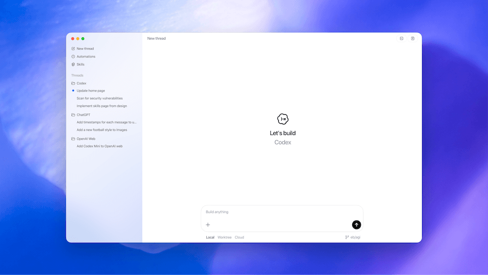 OpenAI Codex Mac desktop app screenshot